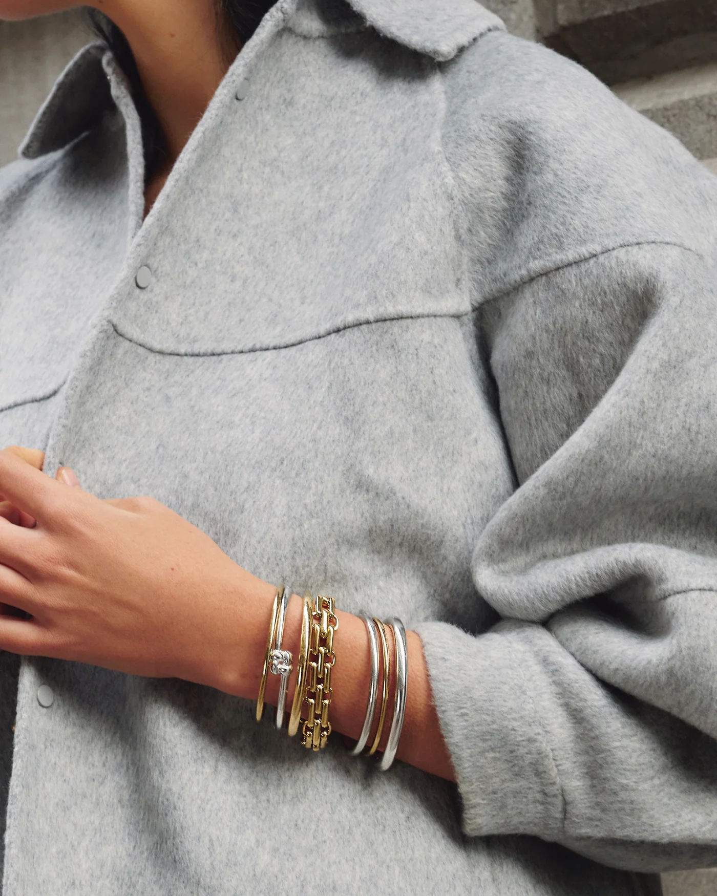 Slim Woven Square Bangle - Image 5